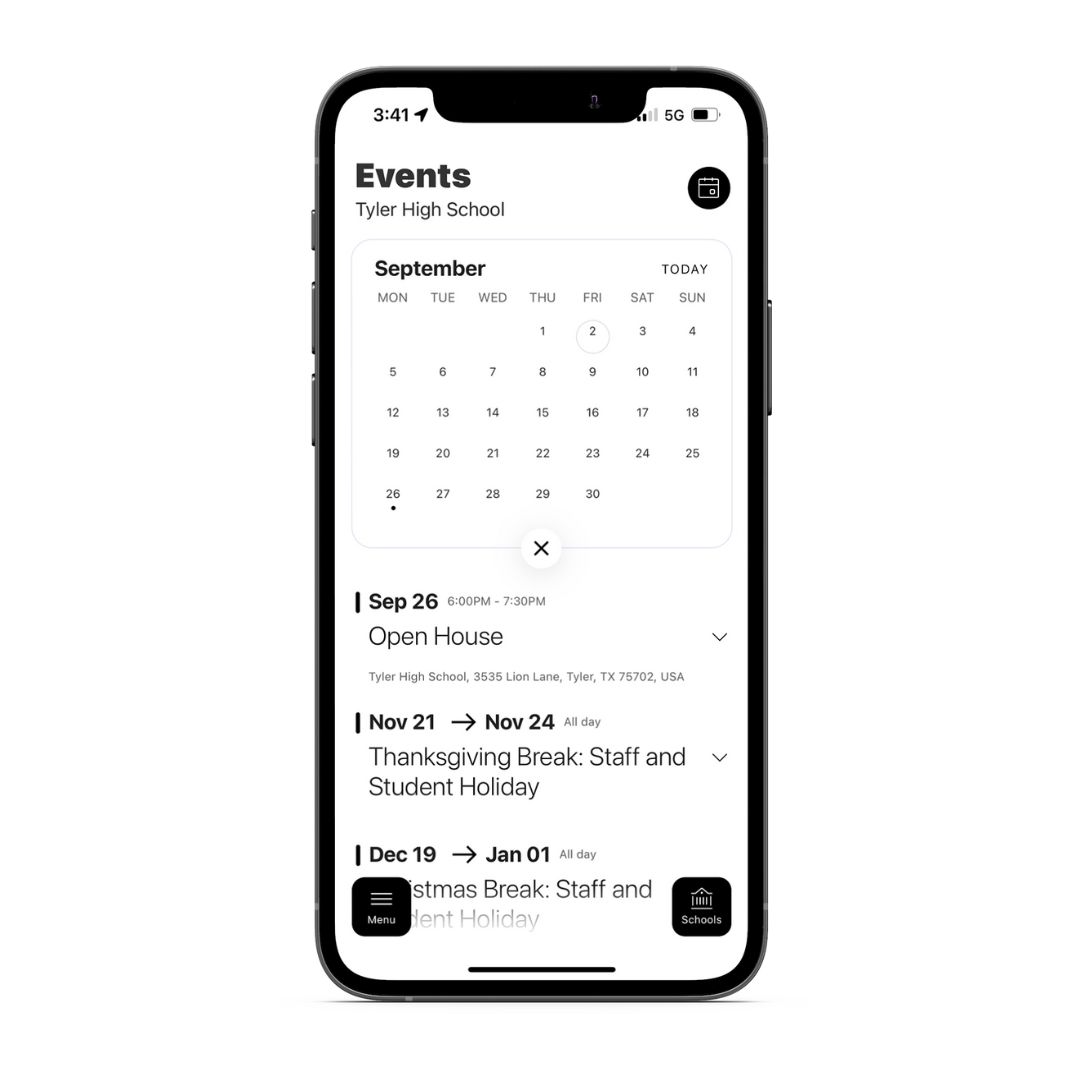 tyler isd app calendar of events