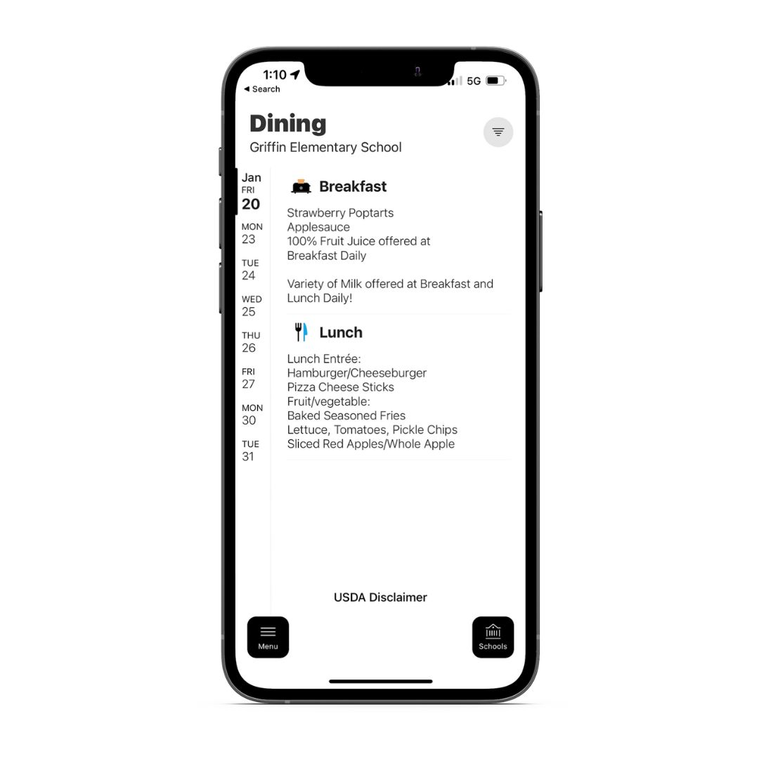 tyler isd app dining screen