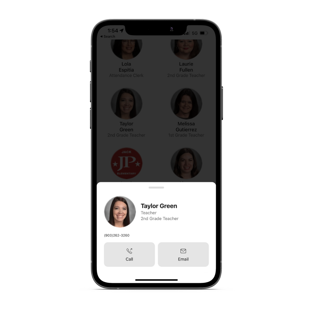 tyler isd app contact screen