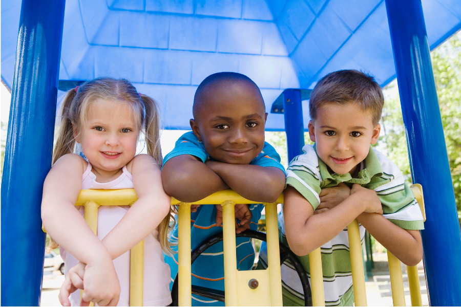 elementary kids on a playground