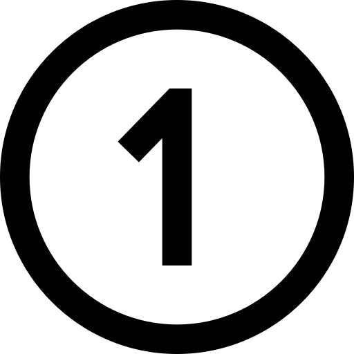 1 in circle icon