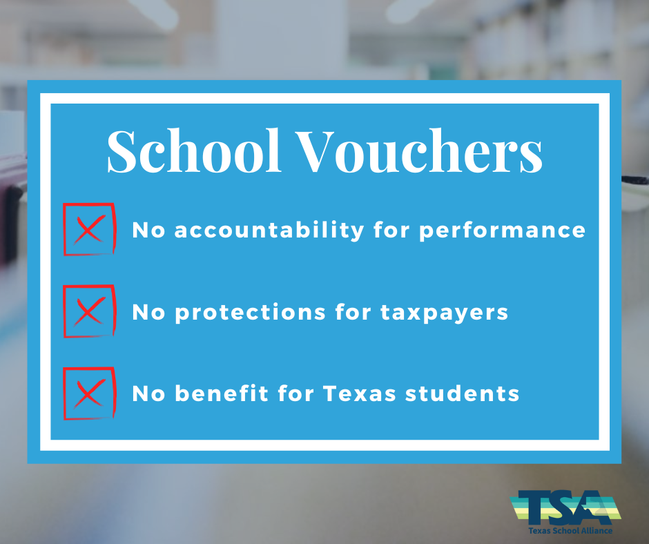 School vouchers. No accountability. No protections for taxpayers. No benefits for Texas students.