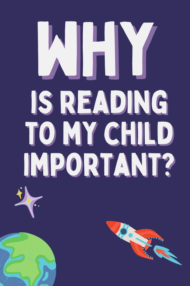 Why is reading to my child important? Rocket ship flying over Earth