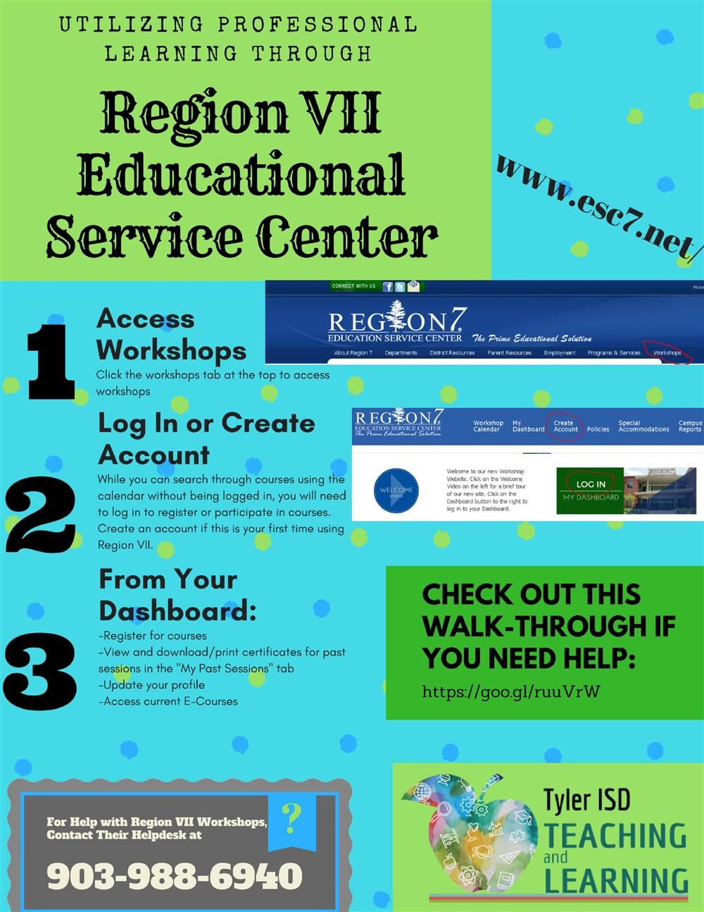 Step-By-Step Instructions for Accessing Region 7 Workshops