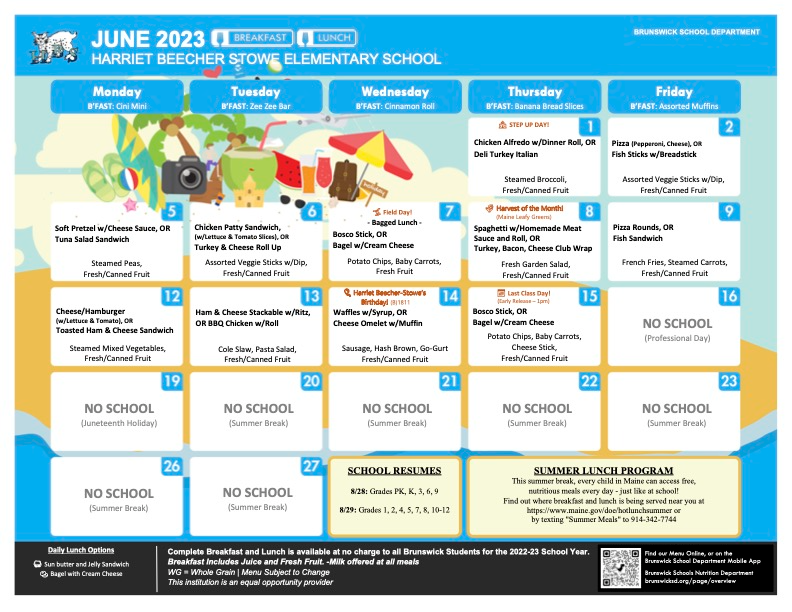 Menus | Brunswick School Department