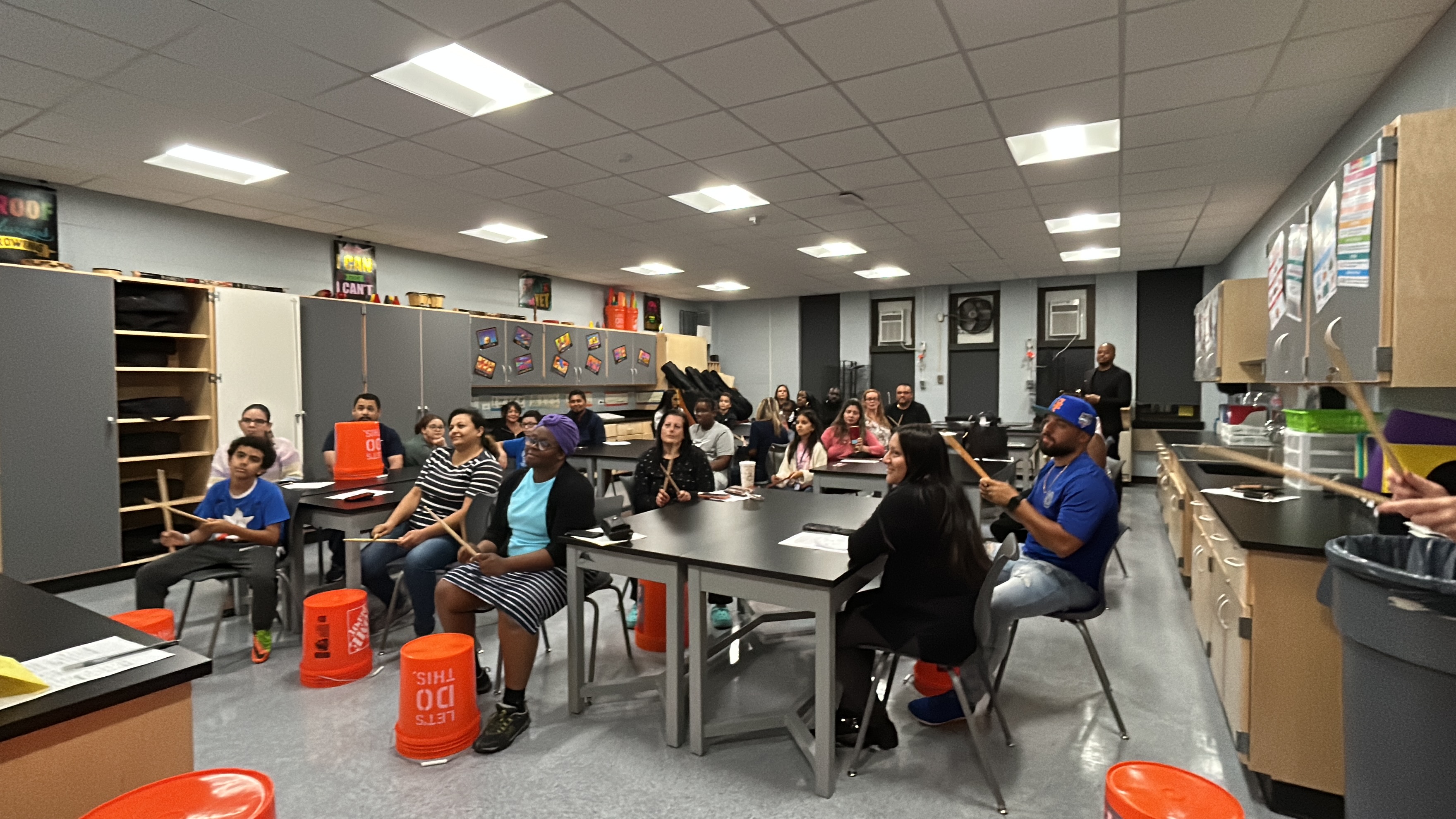 Parents take part in the music making at RMMS