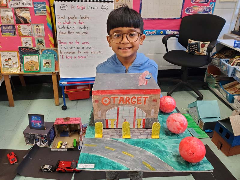 First grade students at MGV created their own models of North Babylon to culminate their study of the communities unit. 