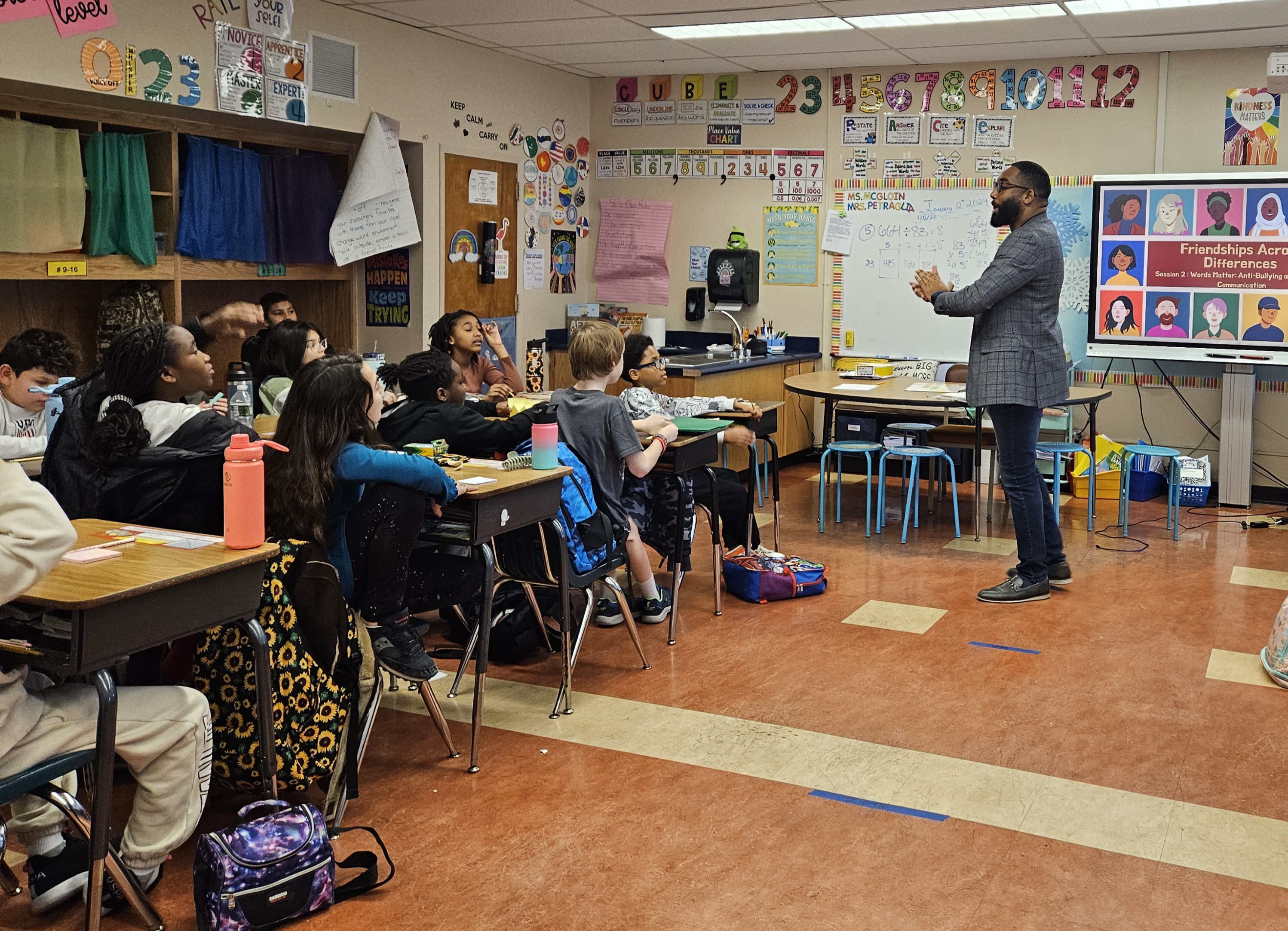 Mr. Daniel McGee came to Belmont to engage 4th and 5th grade students in interactive activities and discussions so they can learn about and celebrate cultural differences. 