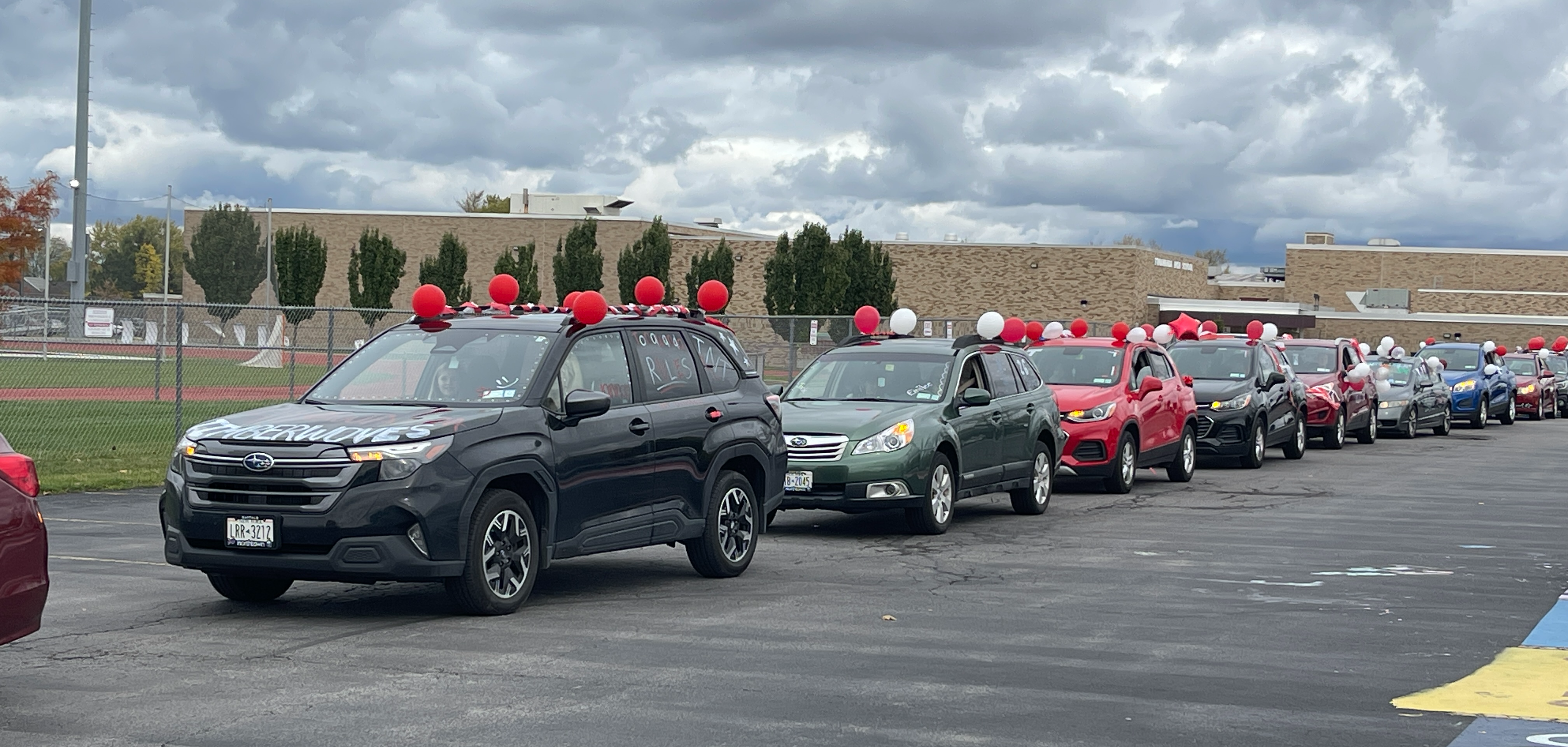 cars lined up for motorcade