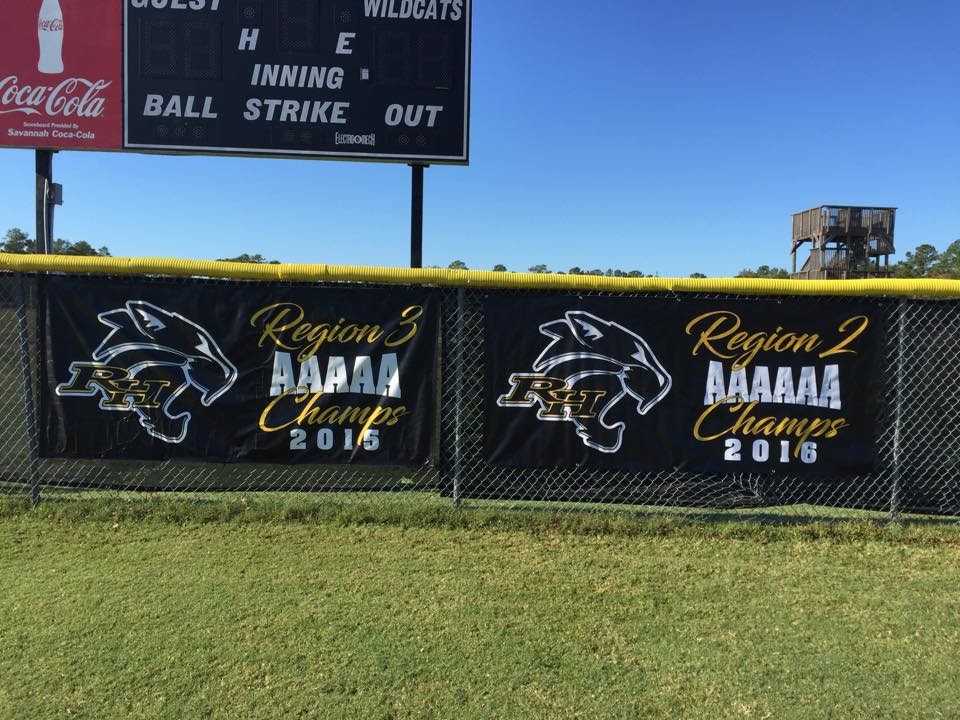 Banners along the outfield