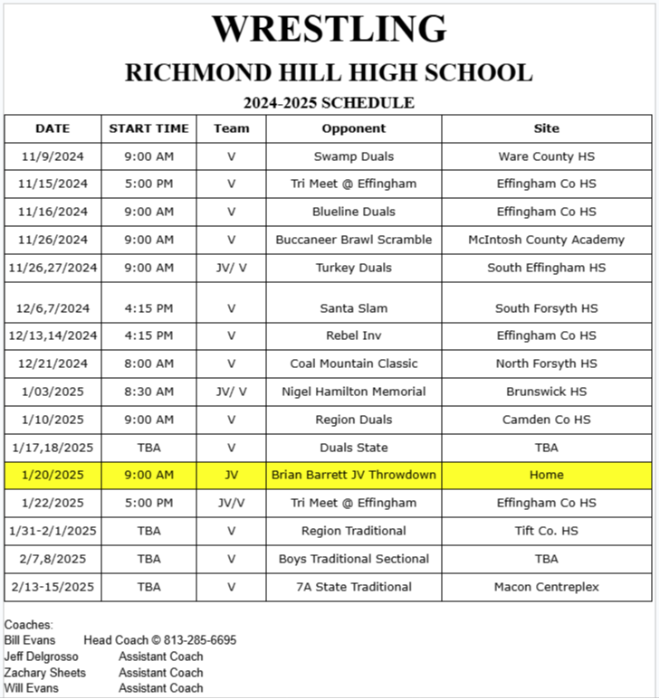 2024-2025 schedule