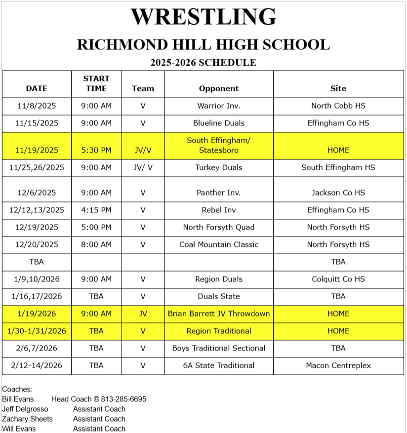 2025-2026 schedule