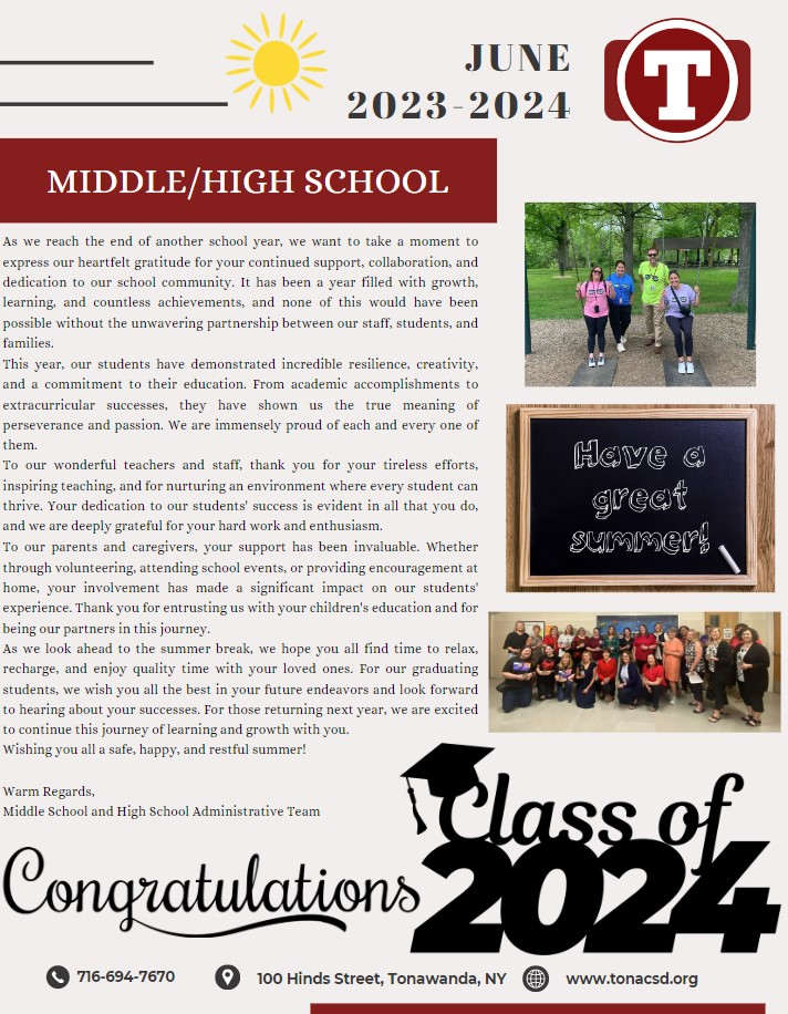 June newsletter front page