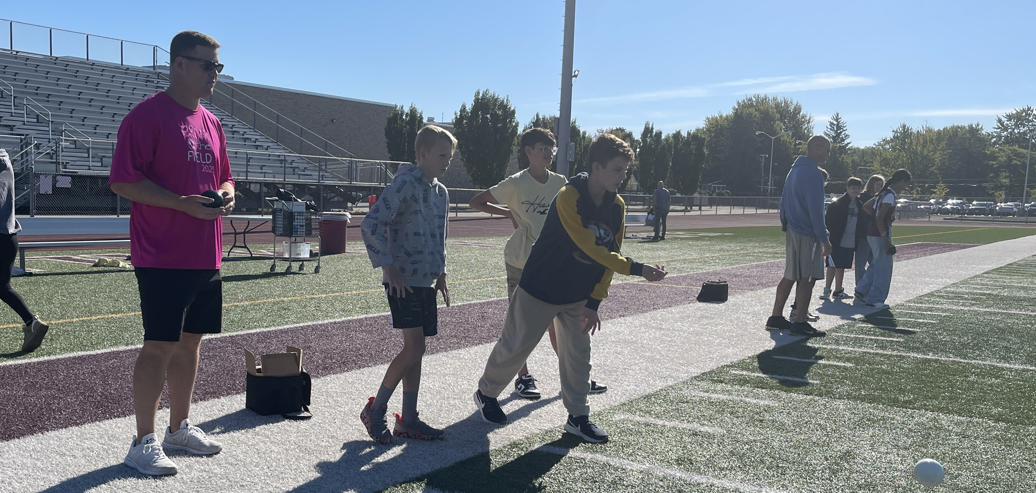 students playing outside