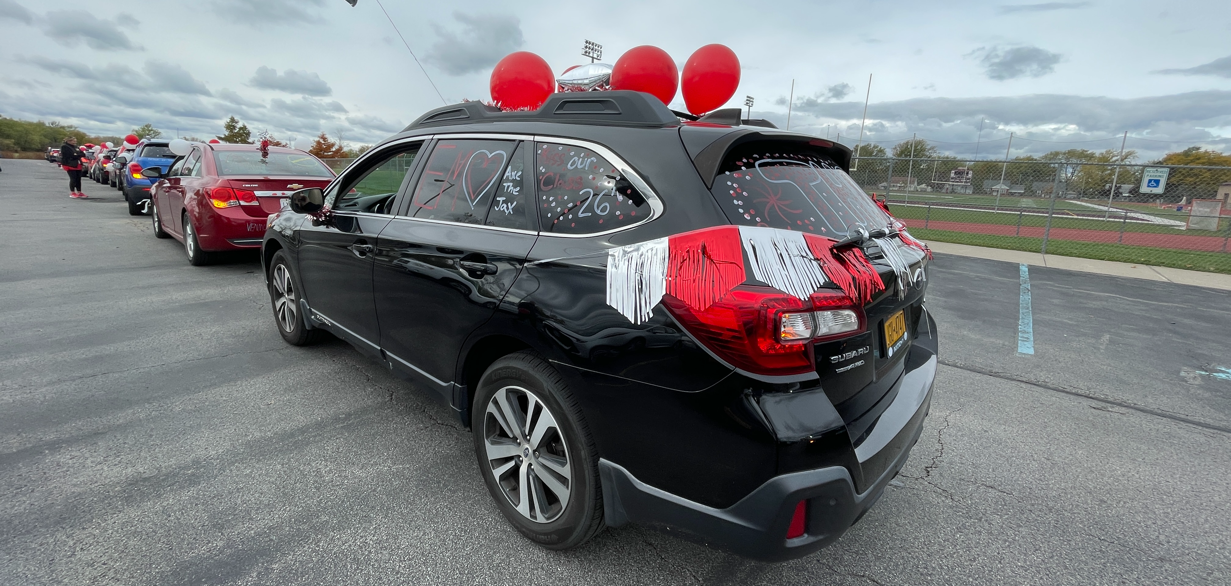 car decorated for TNT motorcade
