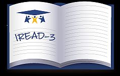 IREAD-3 clipart written in a blank book
