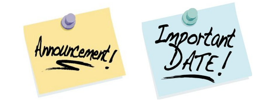 clipart that says announcement and important date on it