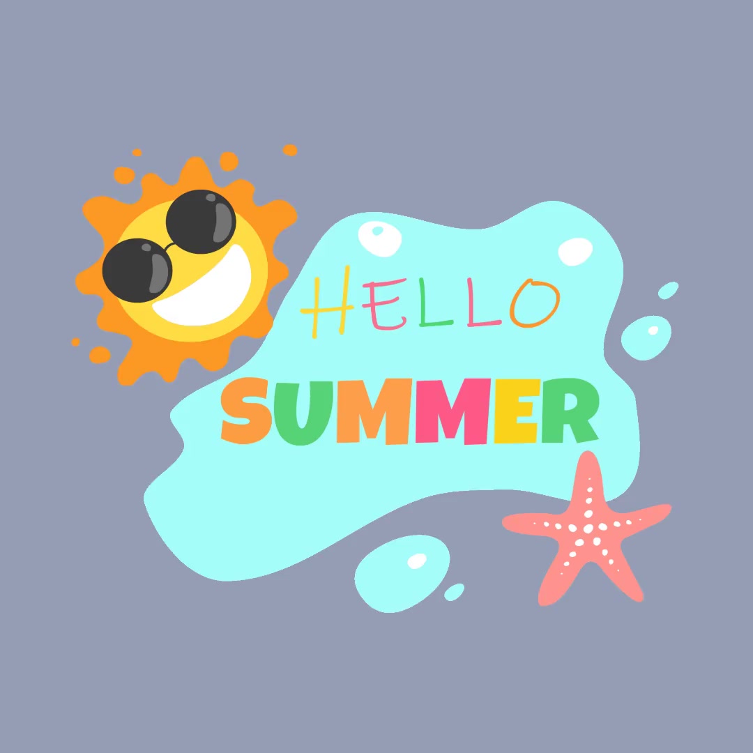 Graphic with the words Hello Summer
