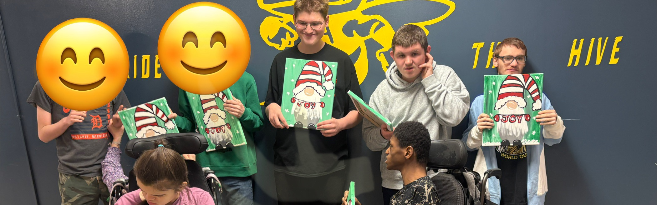 Group Photo with Gnome Paintings