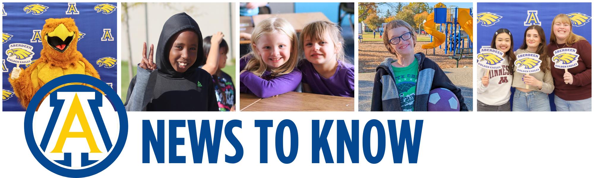 News to Know collage graphic with student photos