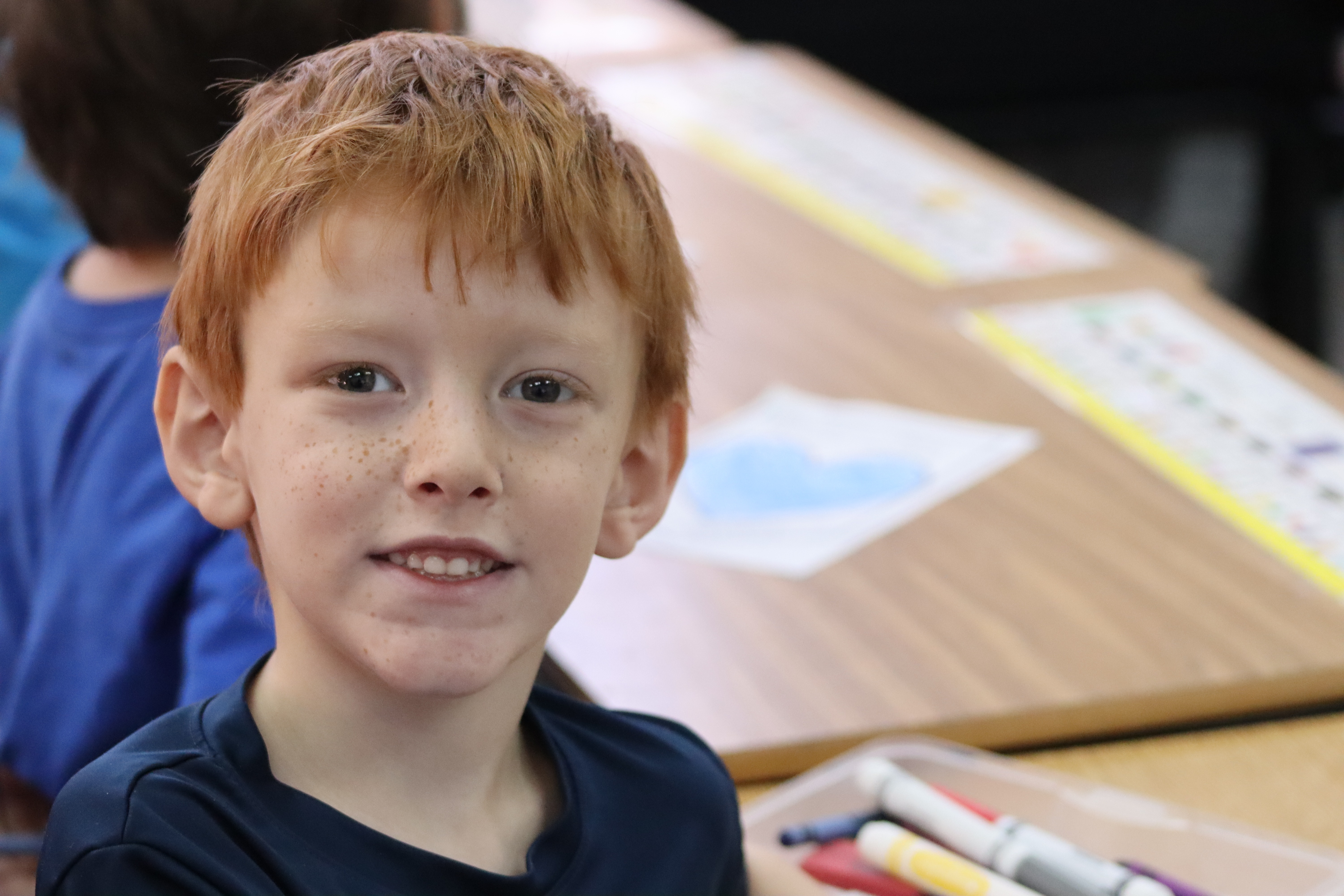 Smiling kindergarten student