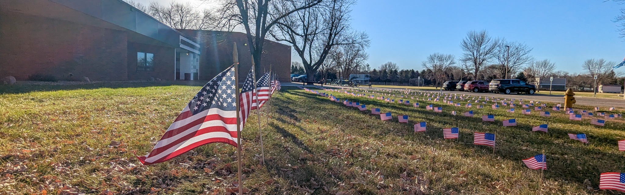 Flags at Holgate Middle School