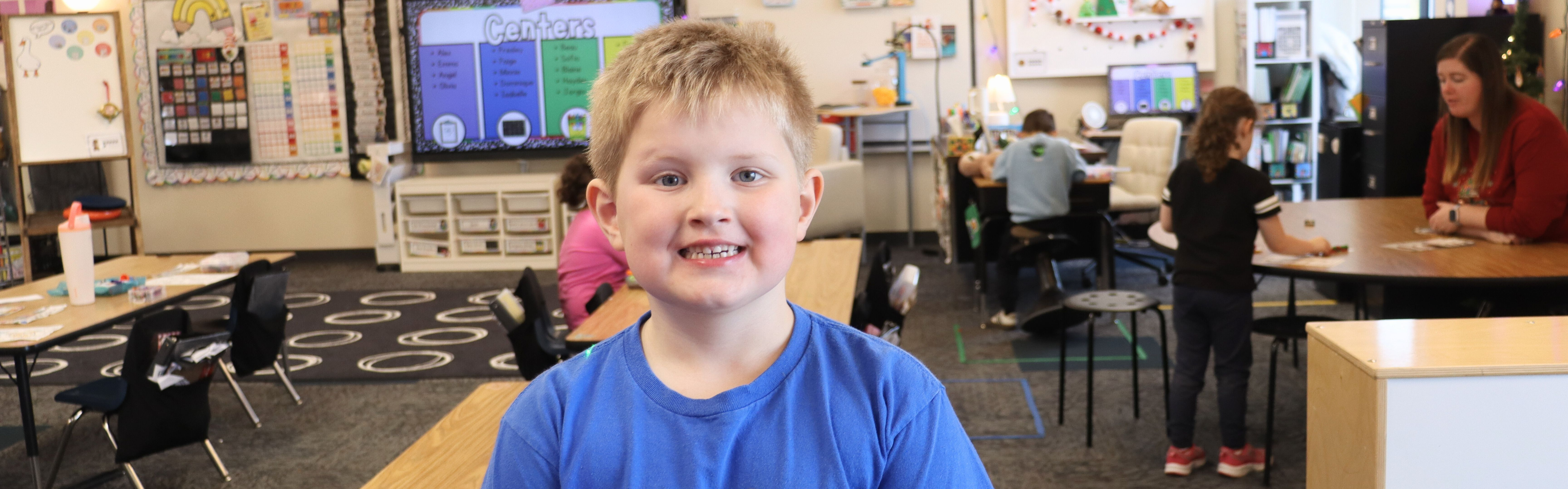 Mike Miller student in his classroom