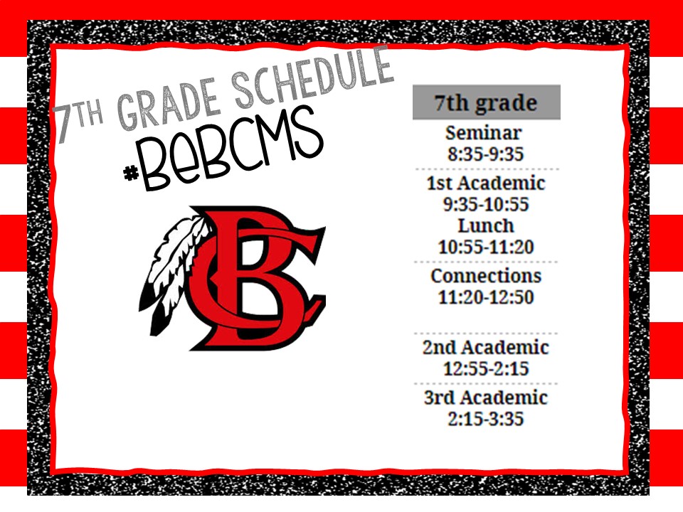 7th Grade F2F Schedule