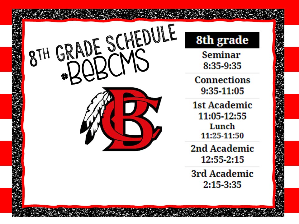 8th Grade F2F Schedule
