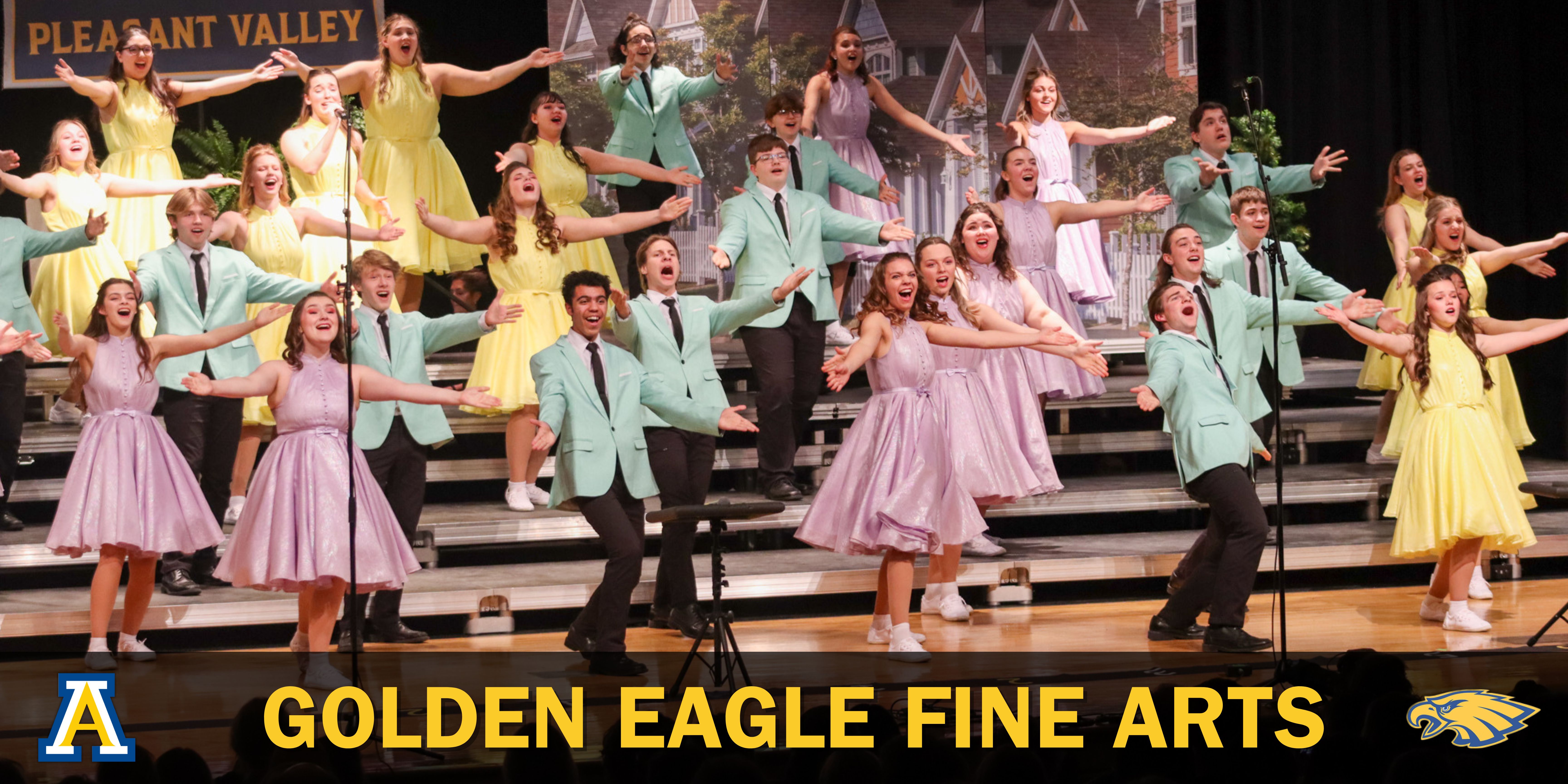 Golden Eagle Fine Arts header photo with picture of CHS show choir performing