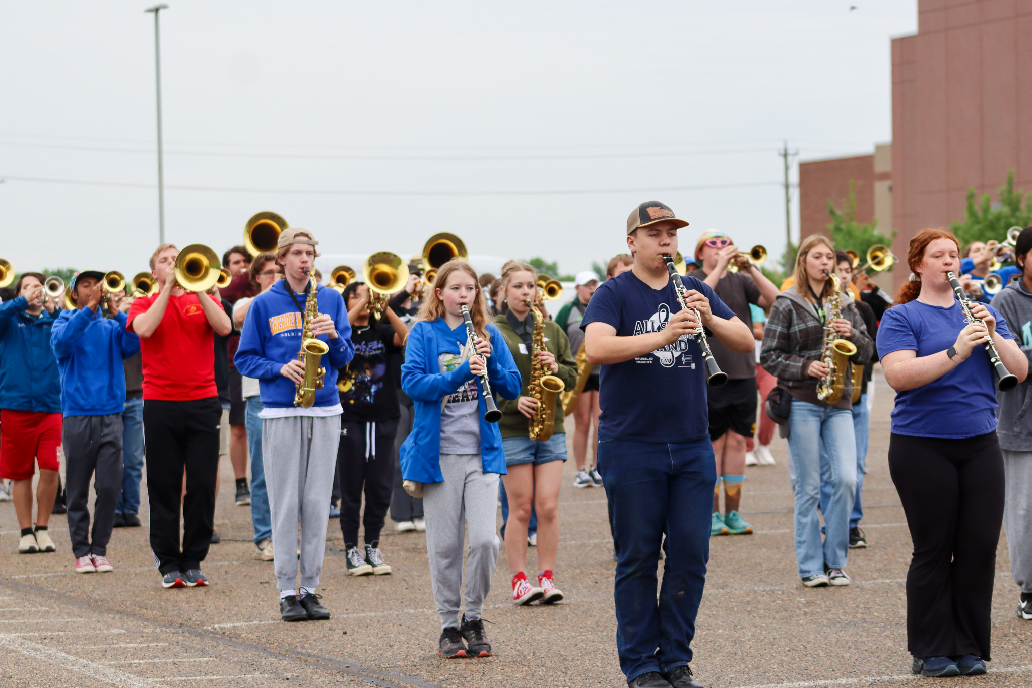 CHS marching band practicing