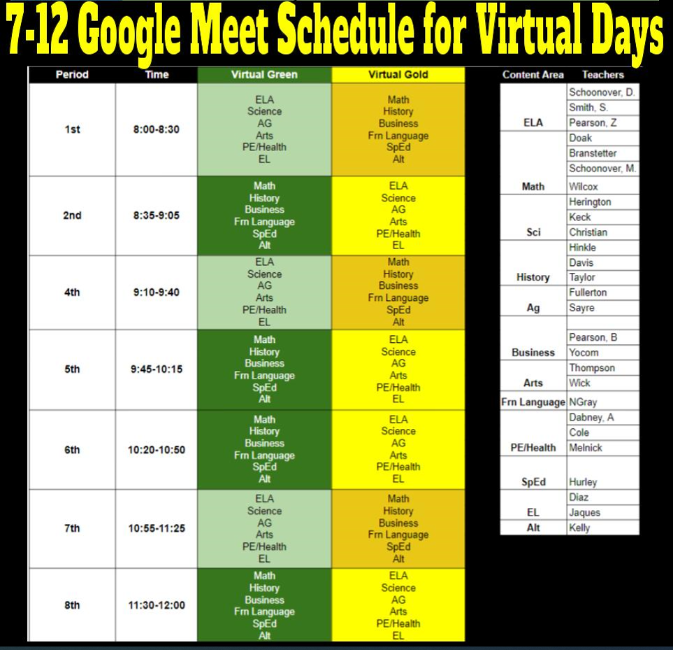 AMI Schedule 7th - 12th Grade