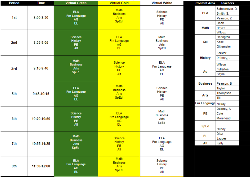 AMI Schedule 7th - 12th Grade