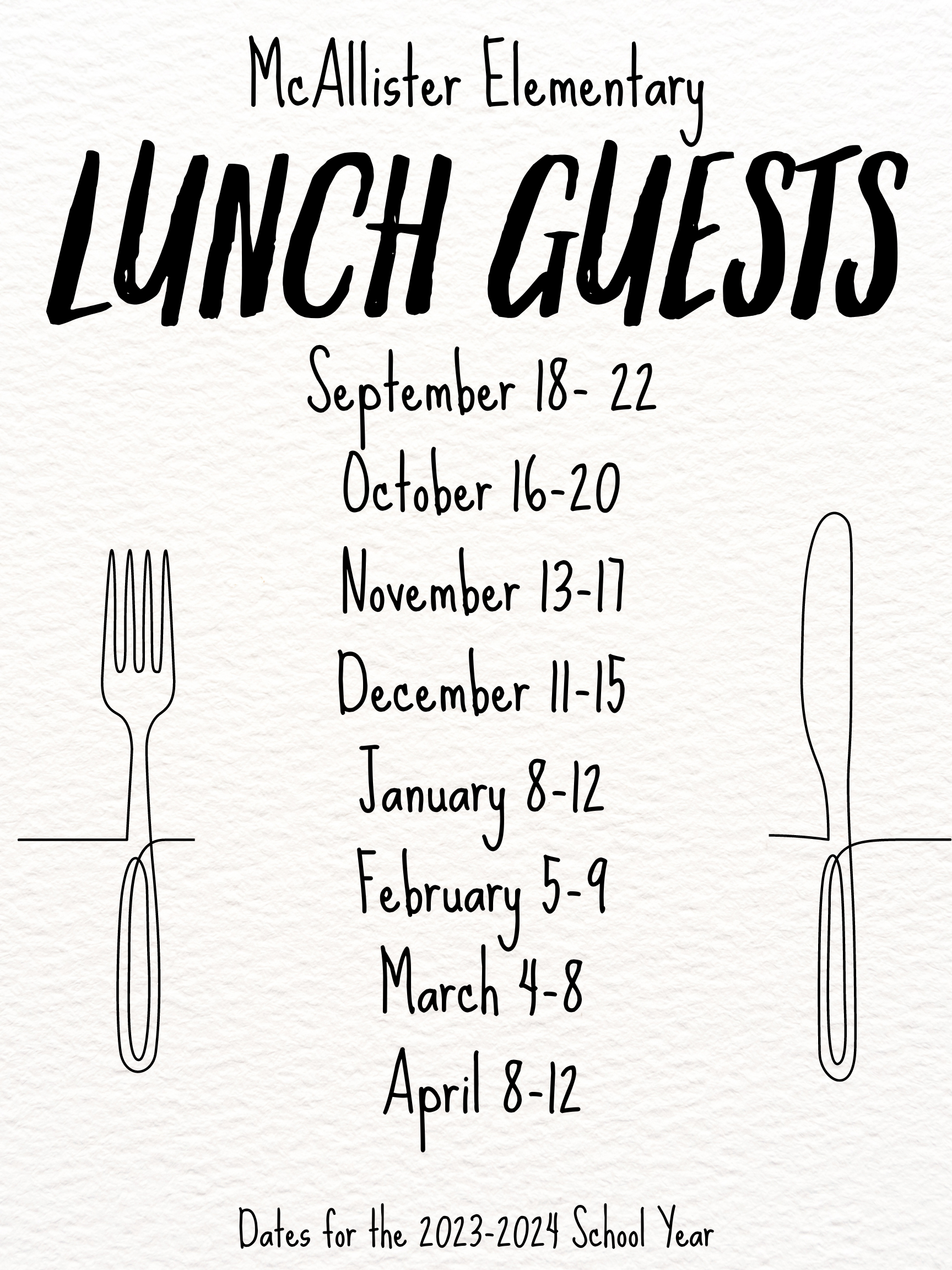 Lunch Guest Weeks