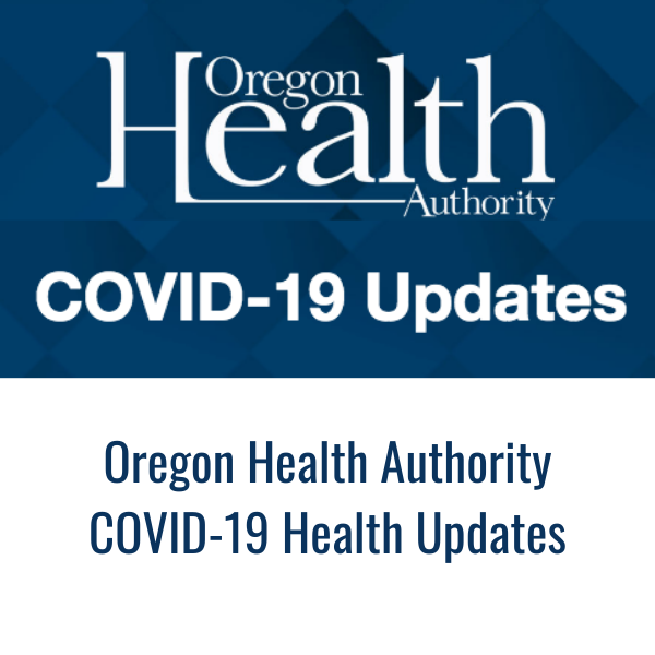 Oregon Health Authority on blue background