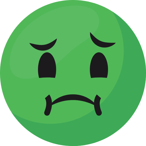 Green Face with Sad Mouth