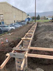 picture of footers for new greenhouse at LMS