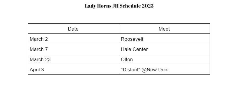 jh girls track