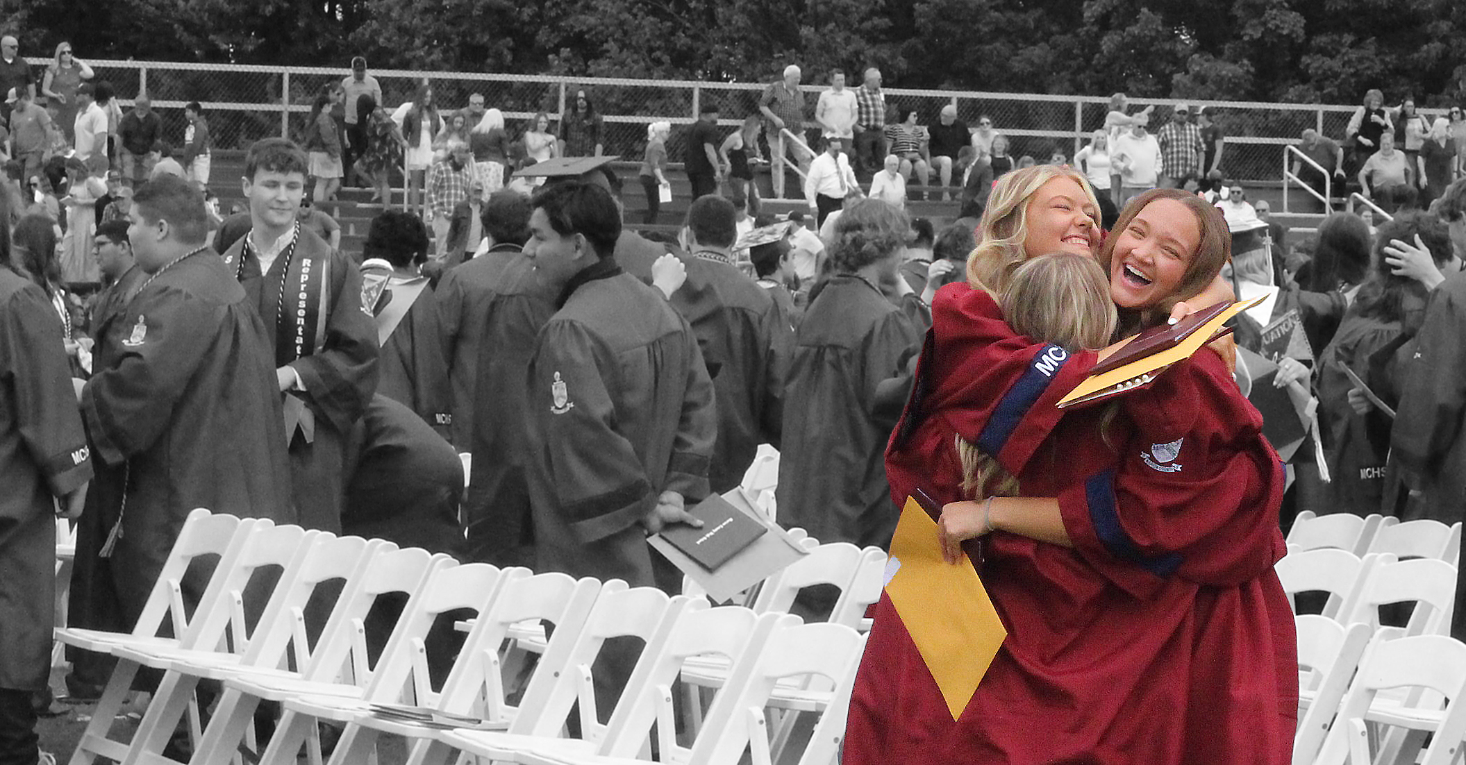 graduation hug