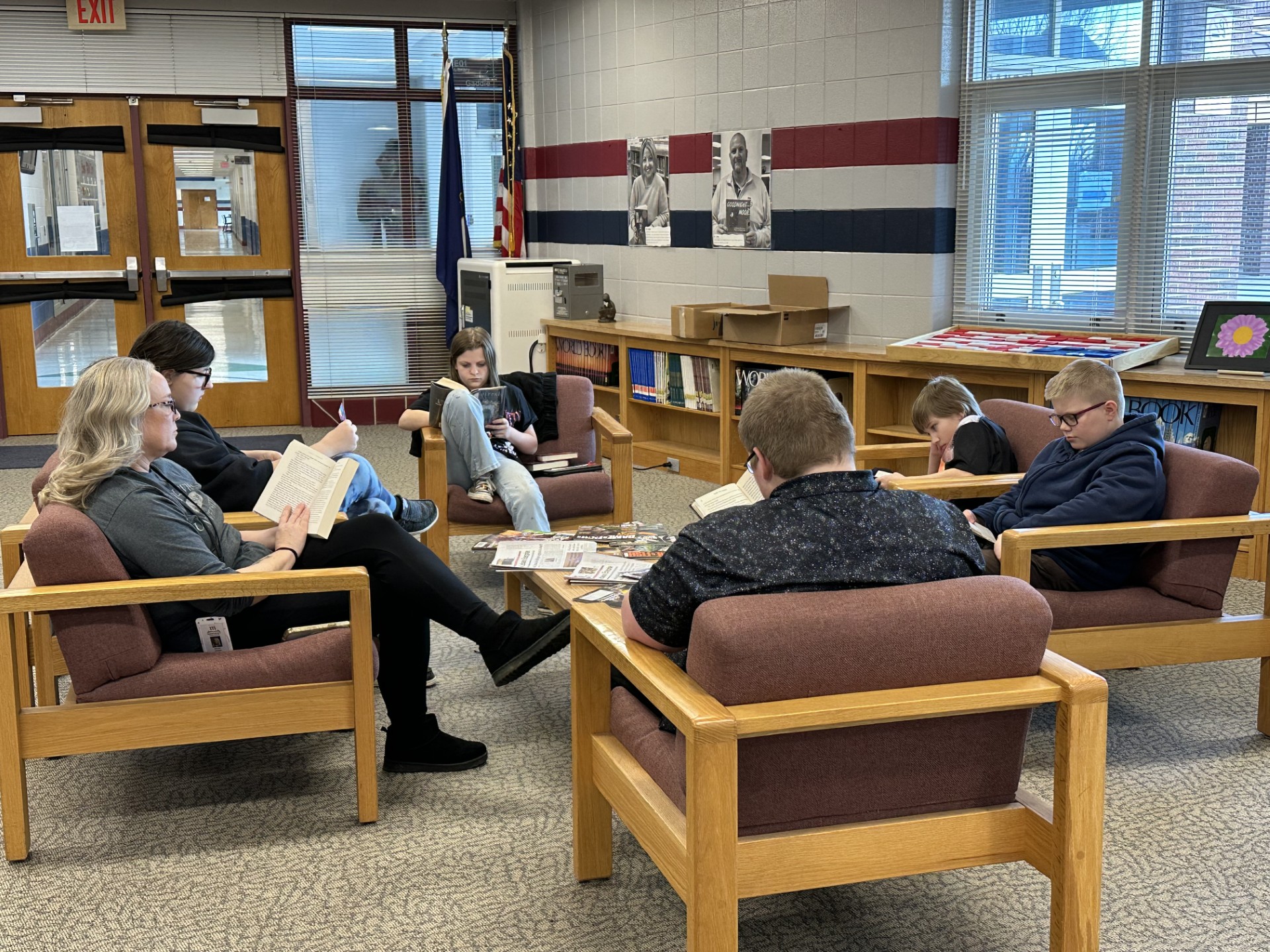 group of students reading