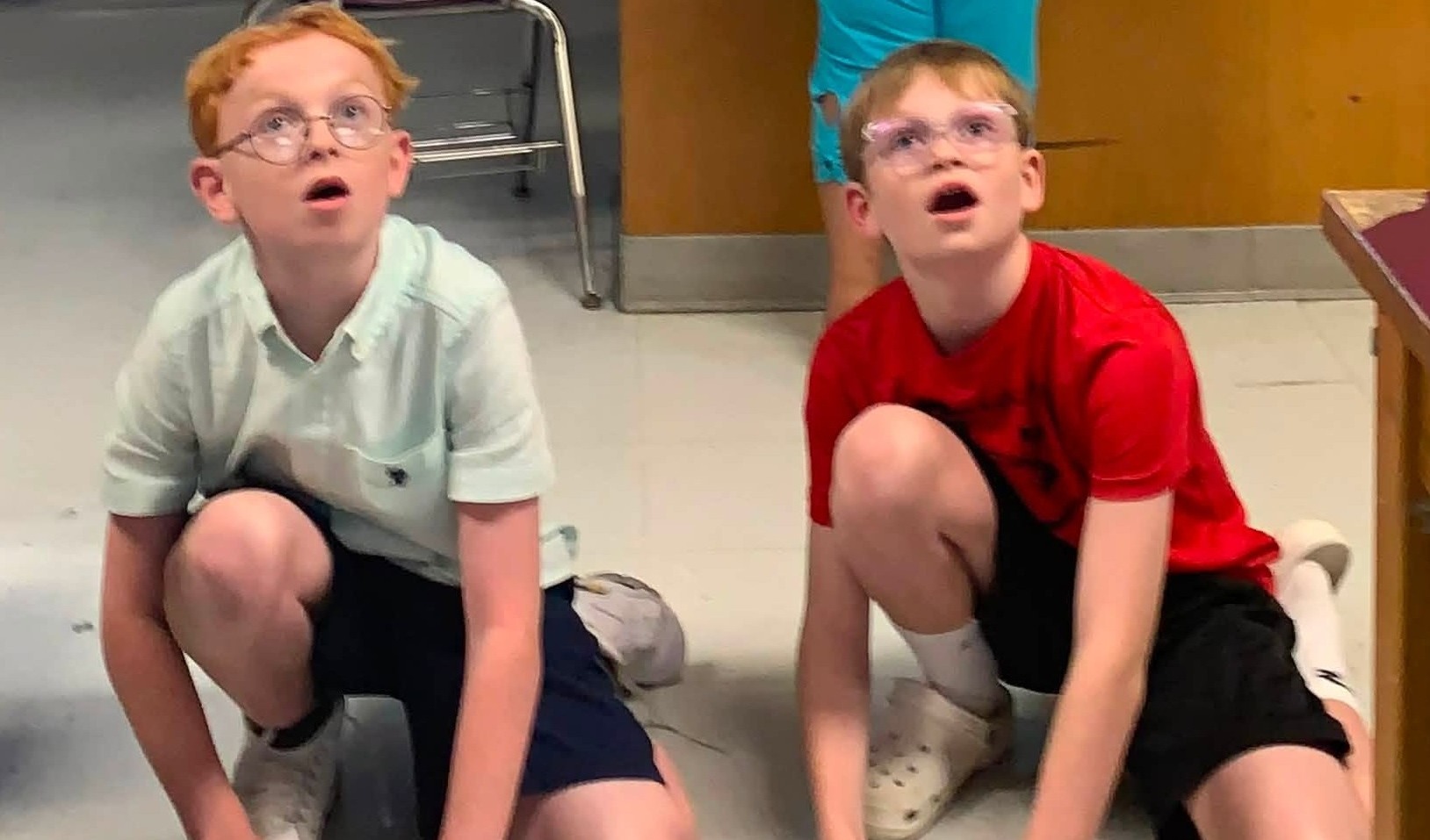 students launching marshmallows