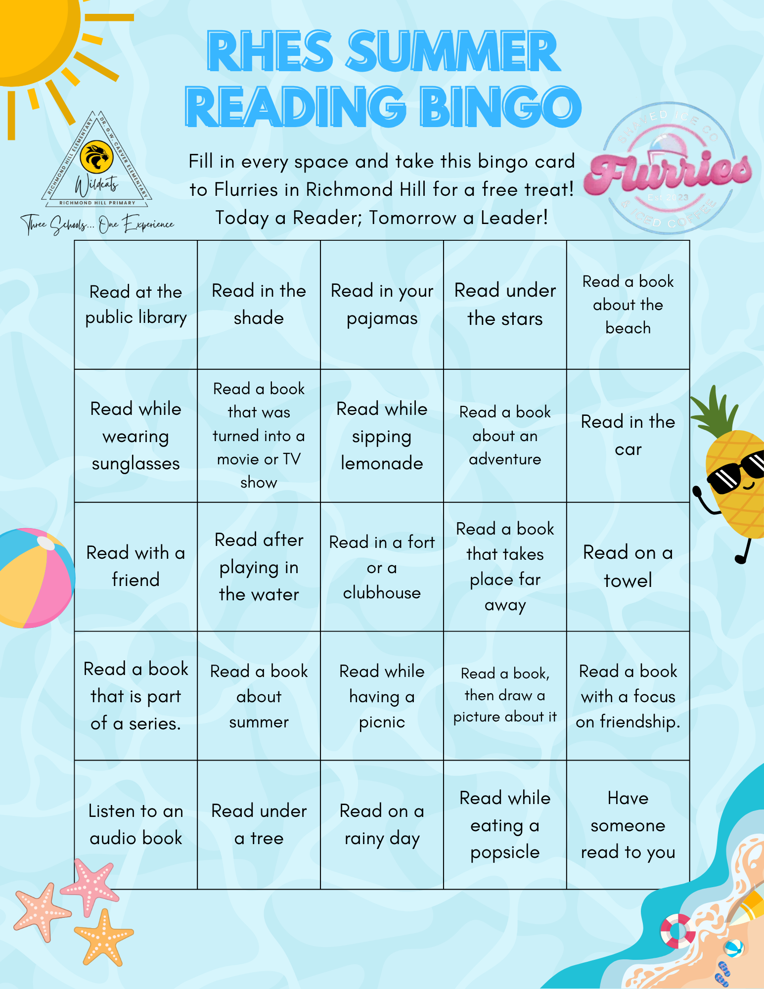 Summer reading Bingo