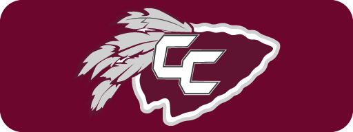 maroon background with white arrow