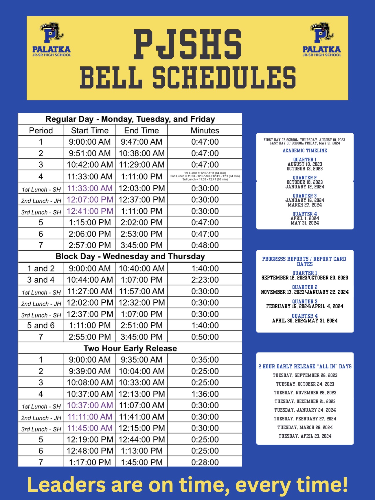 PJHS Bell Schedule