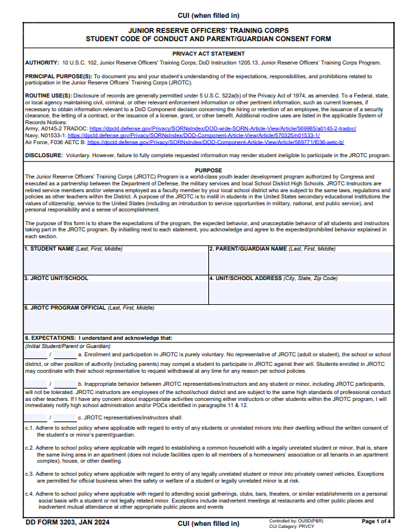 DD form 3203 picture