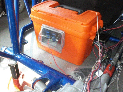 computer (ECM) inside box with switched 12v distribution block external mounted