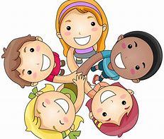 cartoon picture of kids huddling