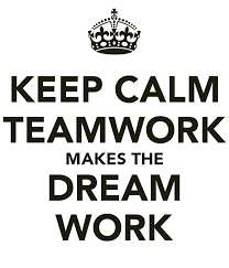text of Keep calm teamwork makes the dream work