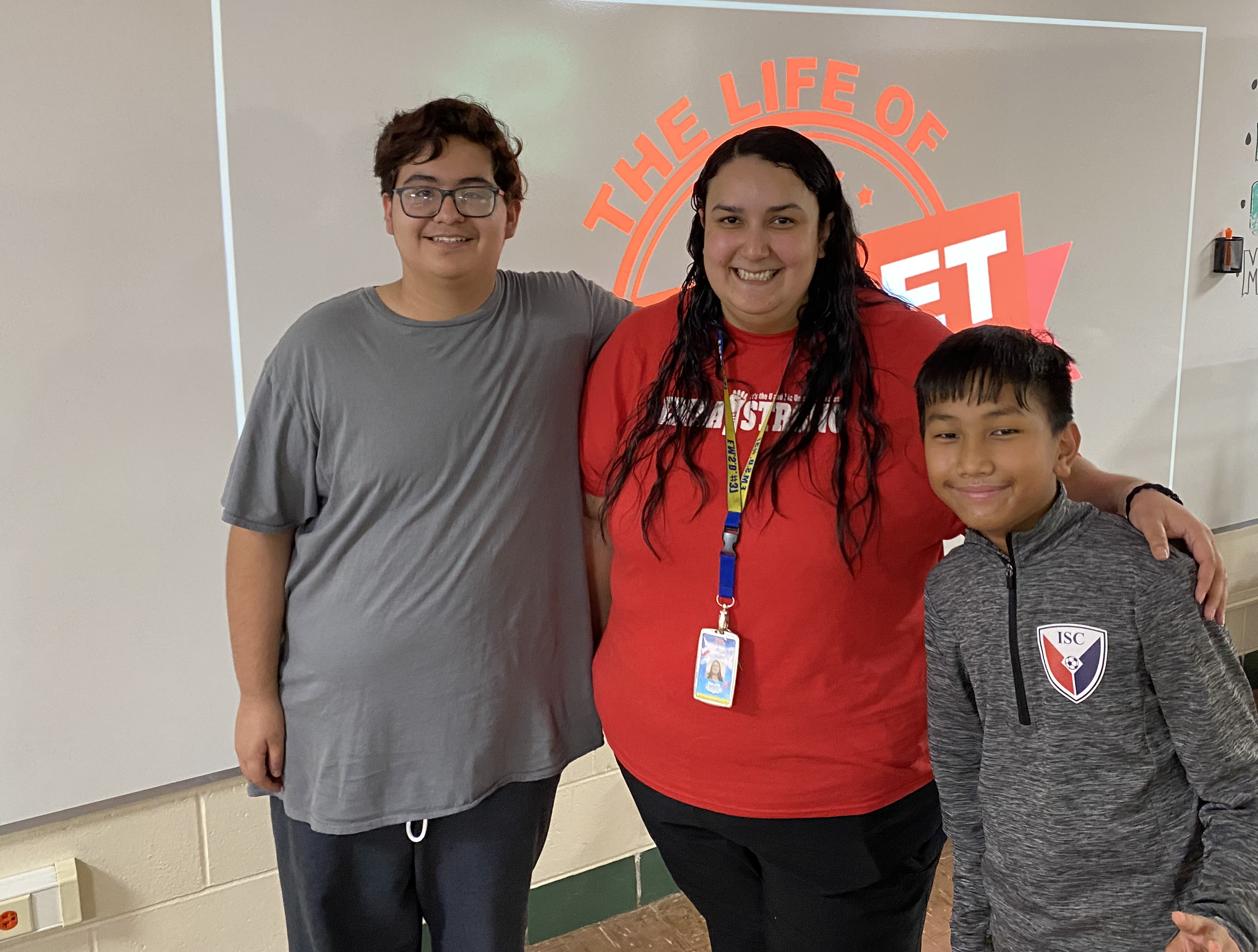 Mrs. Martinez with student interviewers