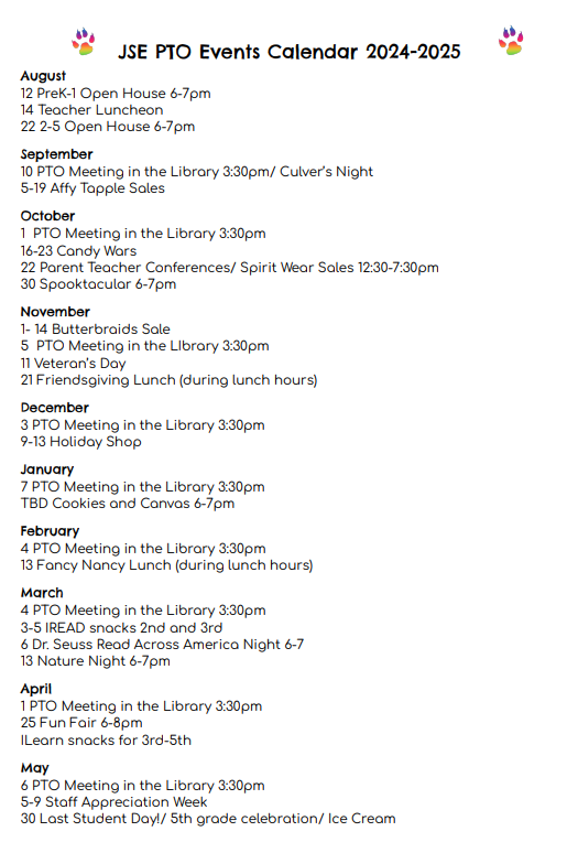 PTO calendar